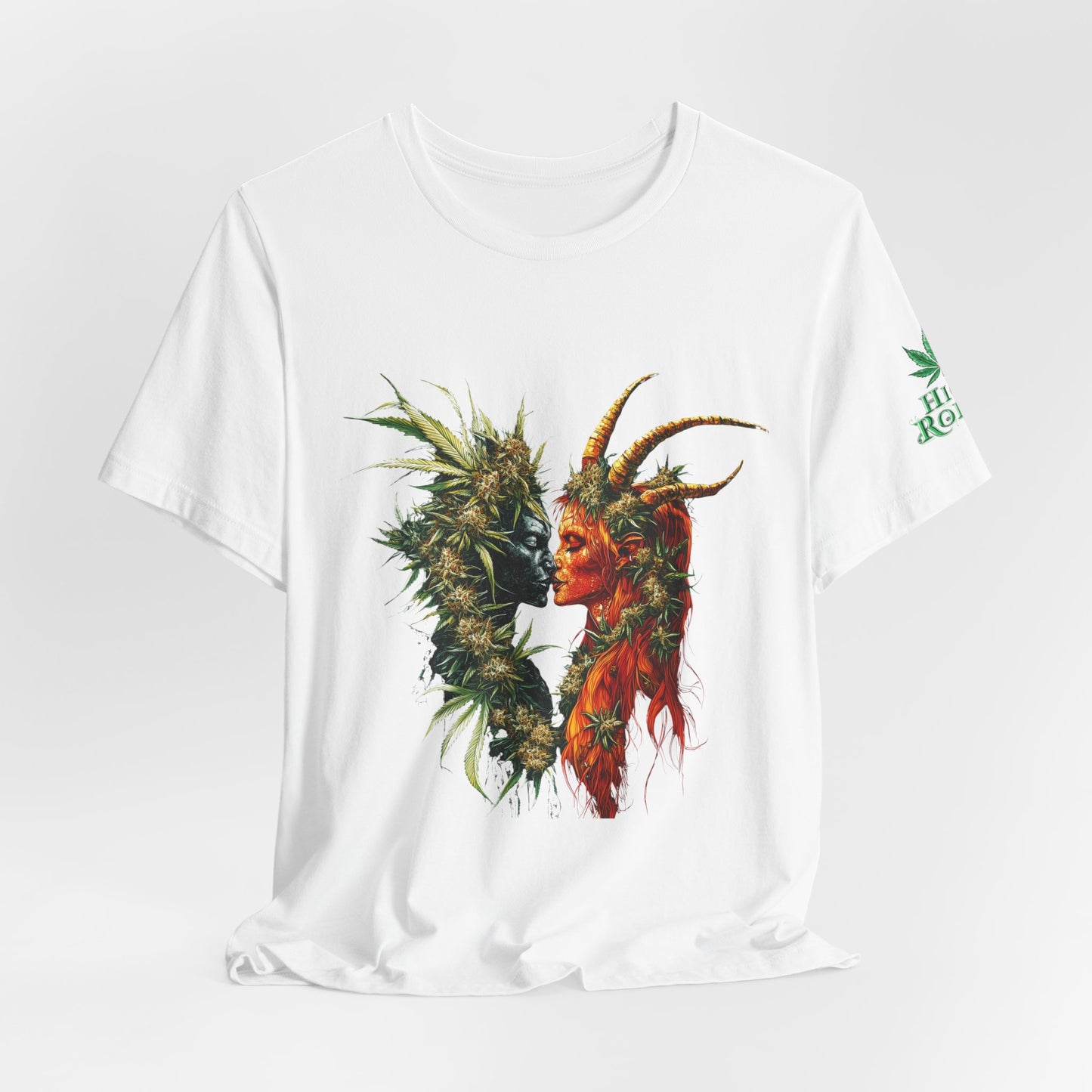 Cannabis Art Dual Face T-Shirt - Premium Unisex Cotton Tee