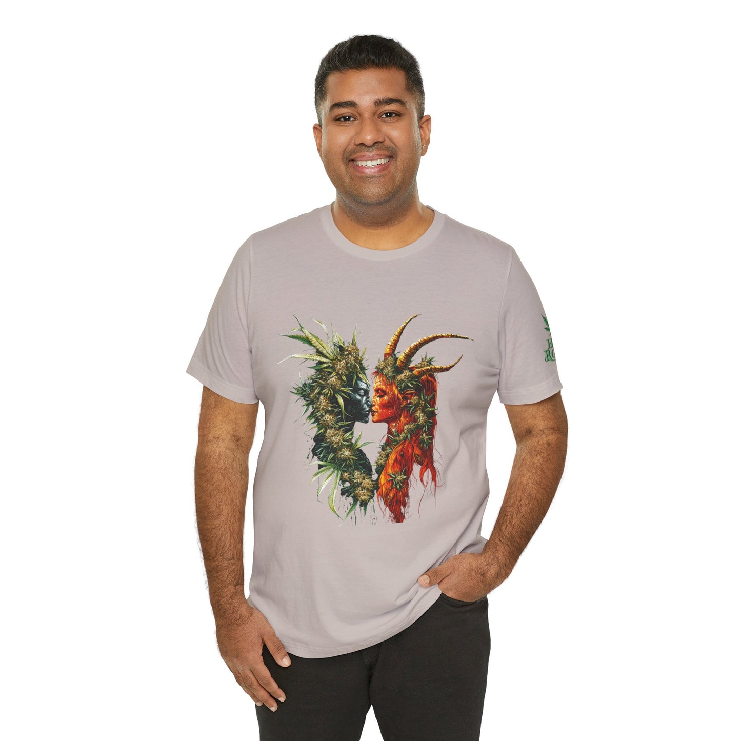Cannabis Art Dual Face T-Shirt - Premium Unisex Cotton Tee