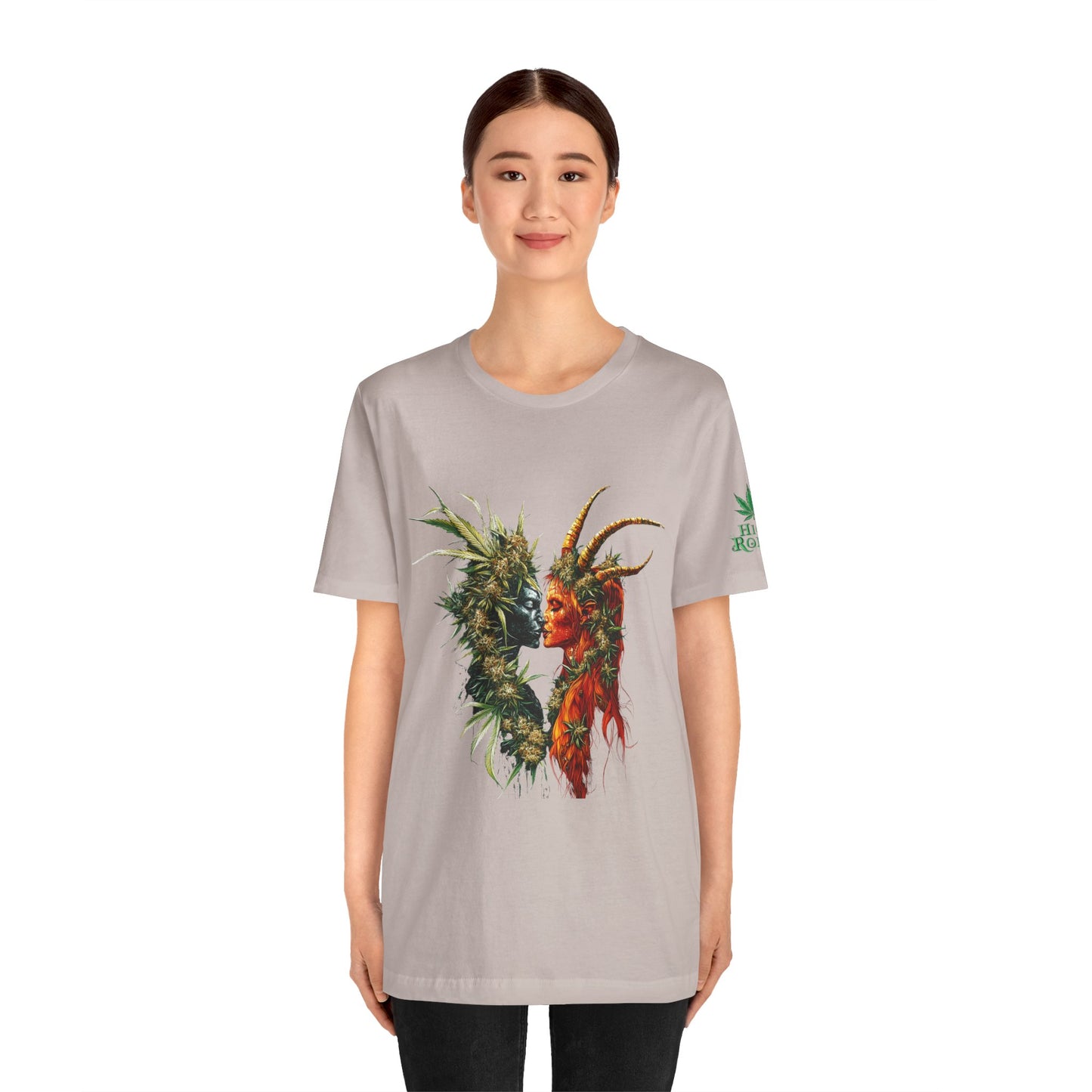 Cannabis Art Dual Face T-Shirt - Premium Unisex Cotton Tee