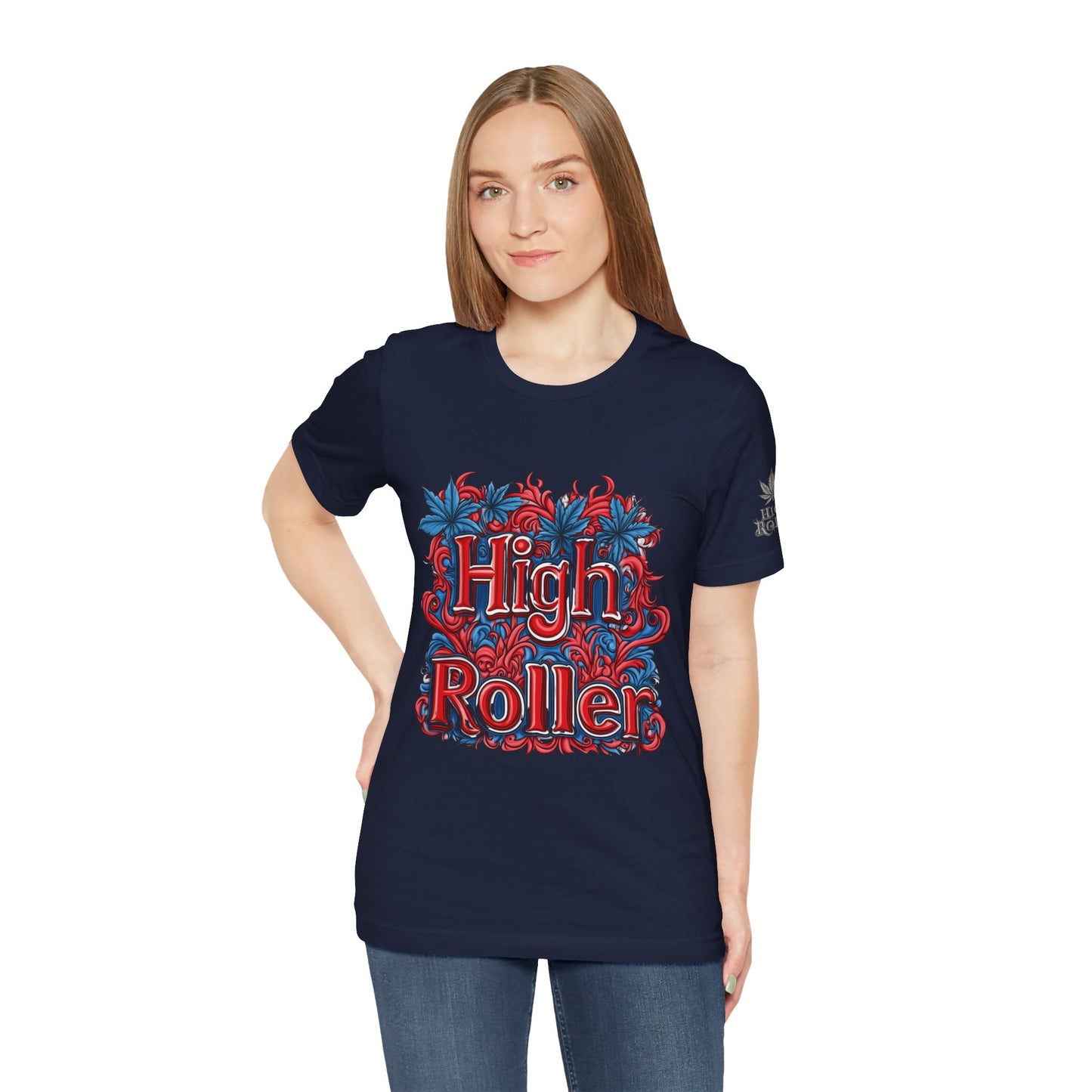 High Roller Ornate Logo Tee - Cannabis Typography Art Design | High Roller