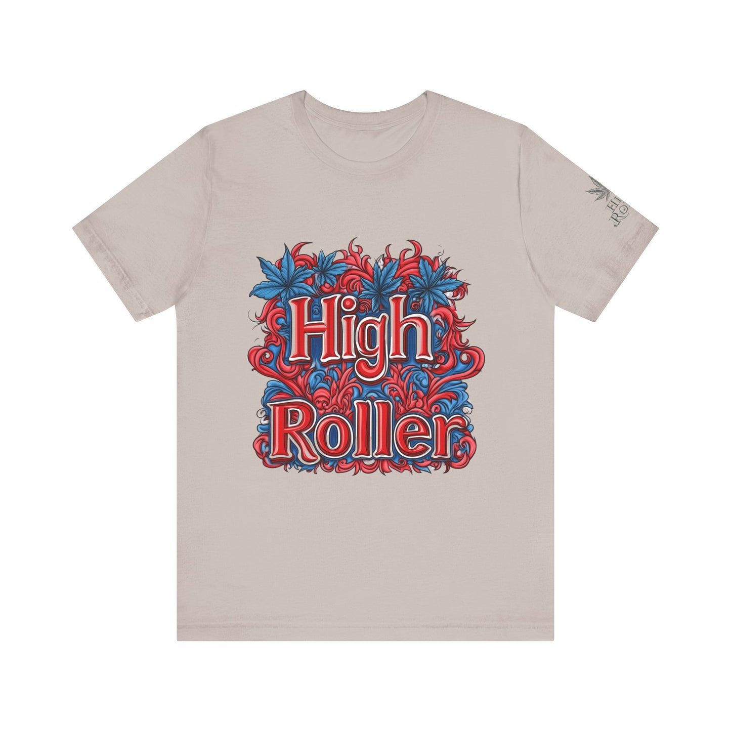 High Roller Ornate Logo Tee - Cannabis Typography Art Design | High Roller