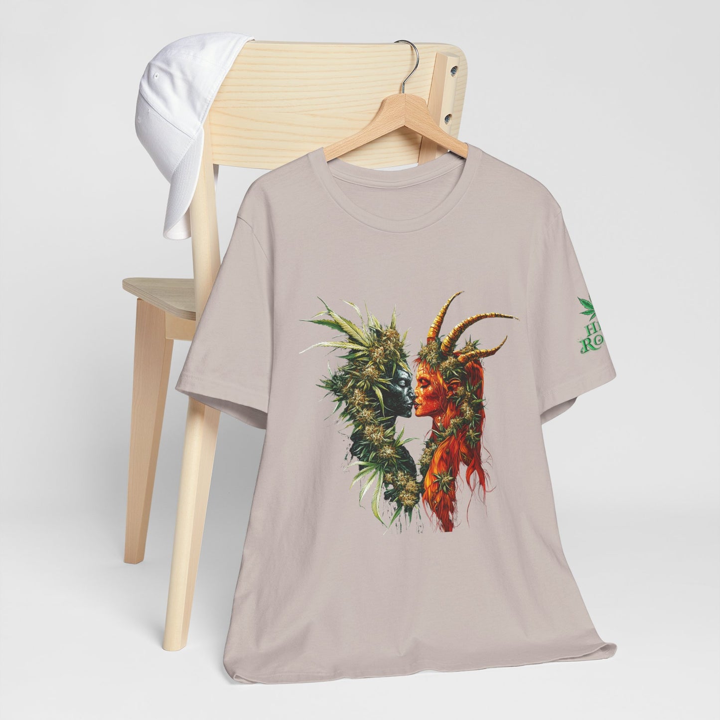 Cannabis Art Dual Face T-Shirt - Premium Unisex Cotton Tee