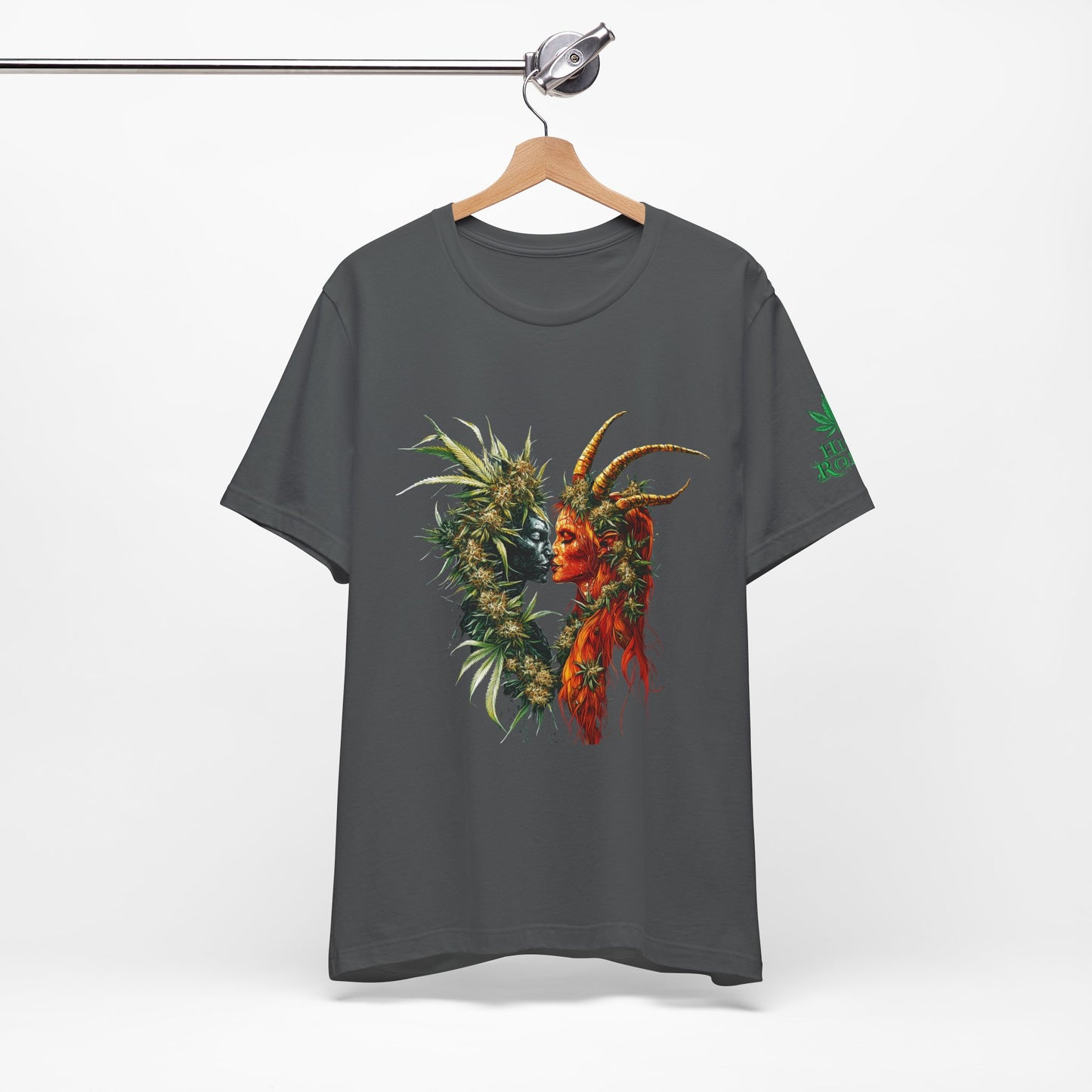 Cannabis Art Dual Face T-Shirt - Premium Unisex Cotton Tee