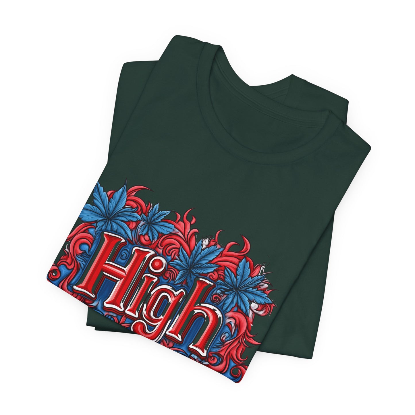 High Roller Ornate Logo Tee - Cannabis Typography Art Design | High Roller