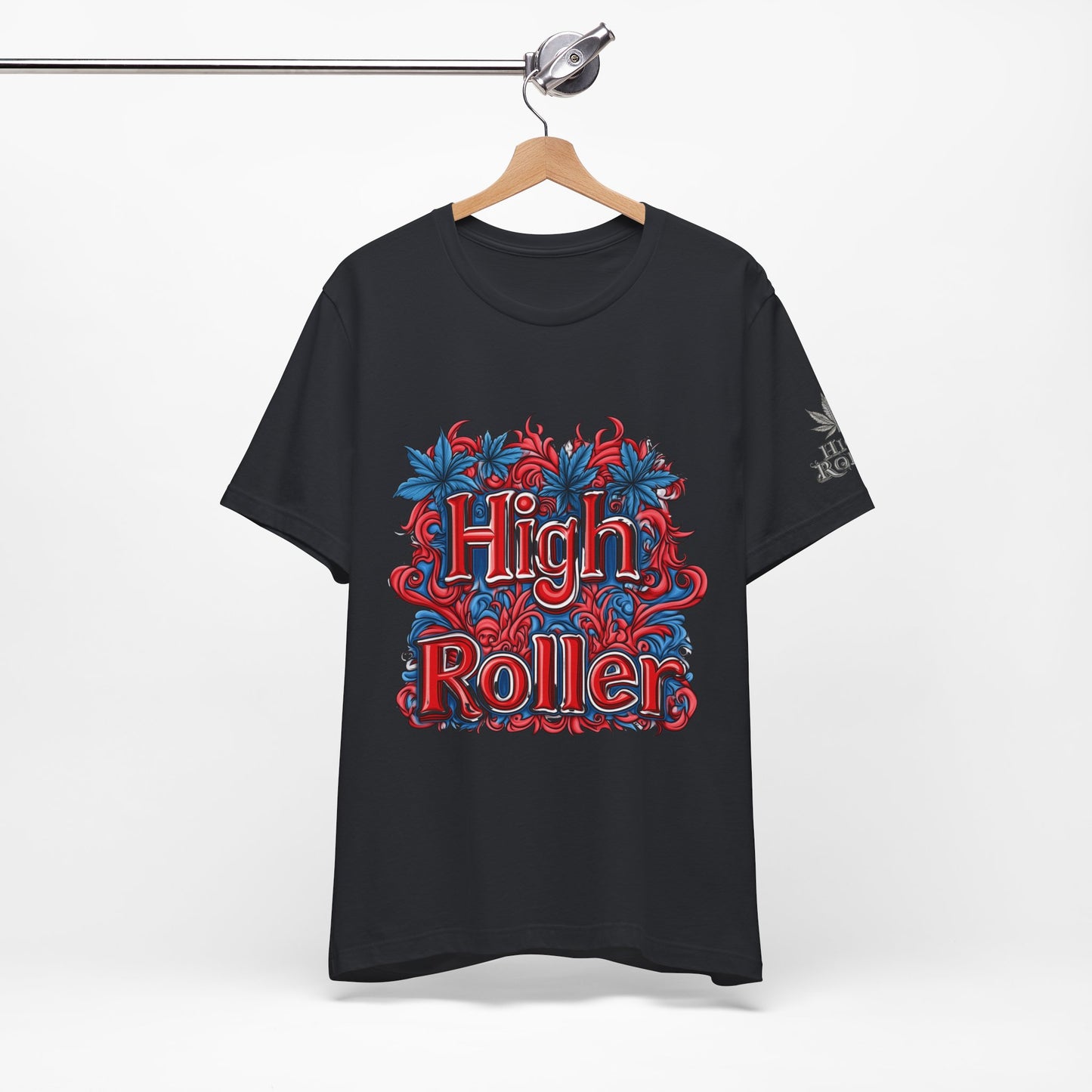 High Roller Ornate Logo Tee - Cannabis Typography Art Design | High Roller