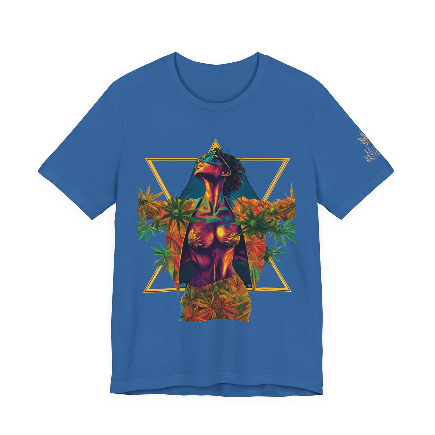 Sacred Geometry Cannabis Goddess Tee - Psychedelic Beauty Art Design | High Roller