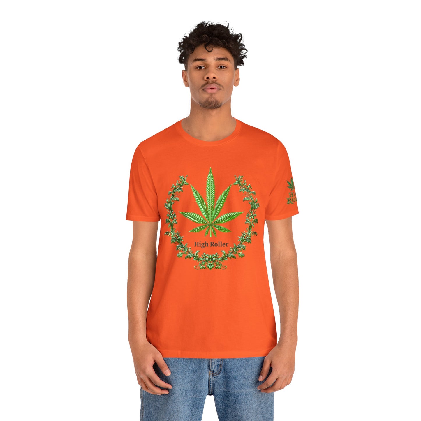 Cannabis Crest Wreath Tee - Botanical Elegance Art Design | High Roller