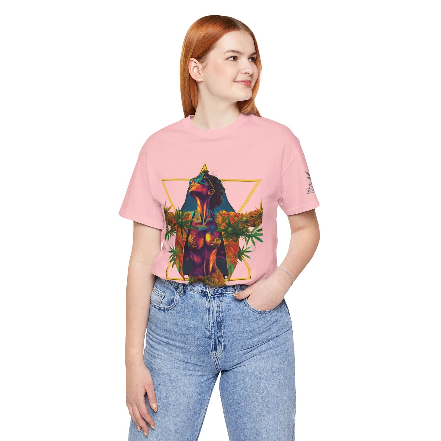 Sacred Geometry Cannabis Goddess Tee - Psychedelic Beauty Art Design | High Roller