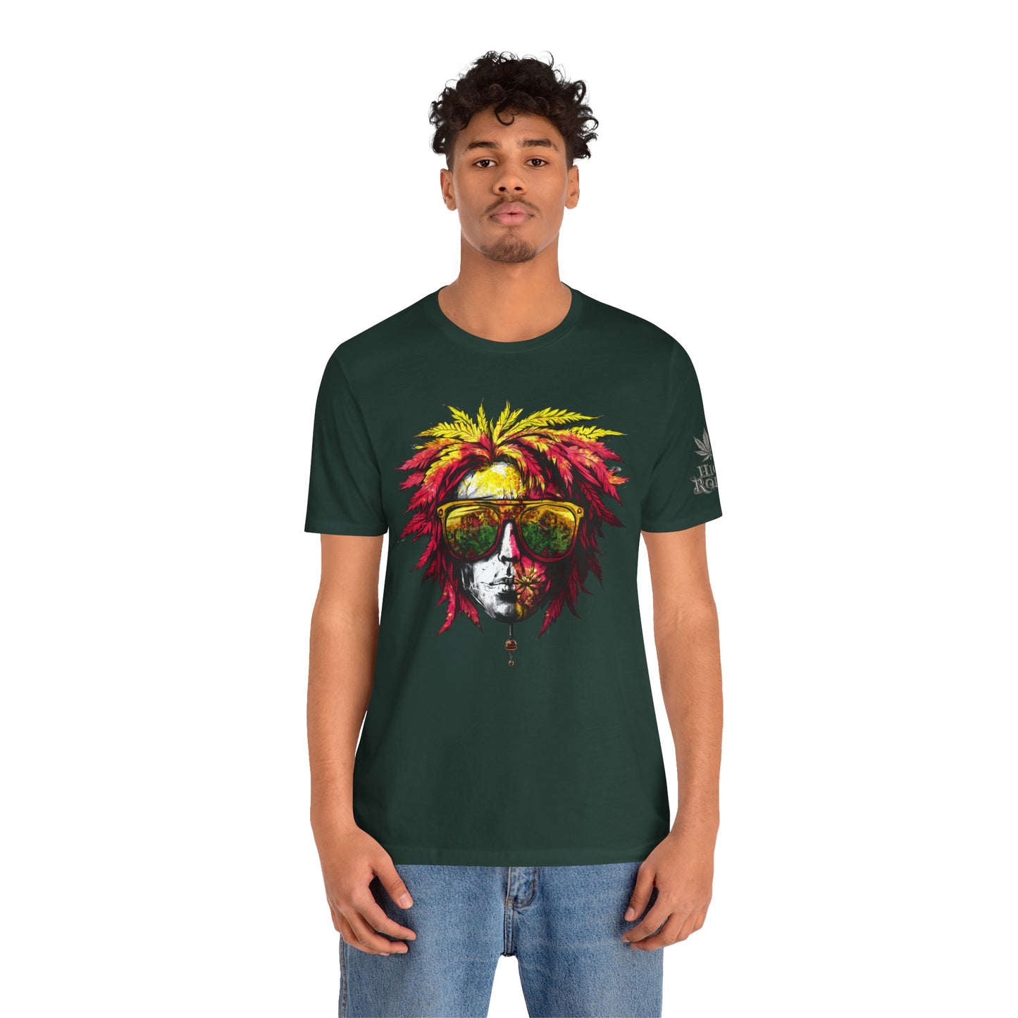 Rasta Cannabis Portrait Tee - Reggae Culture Art Design | High Roller