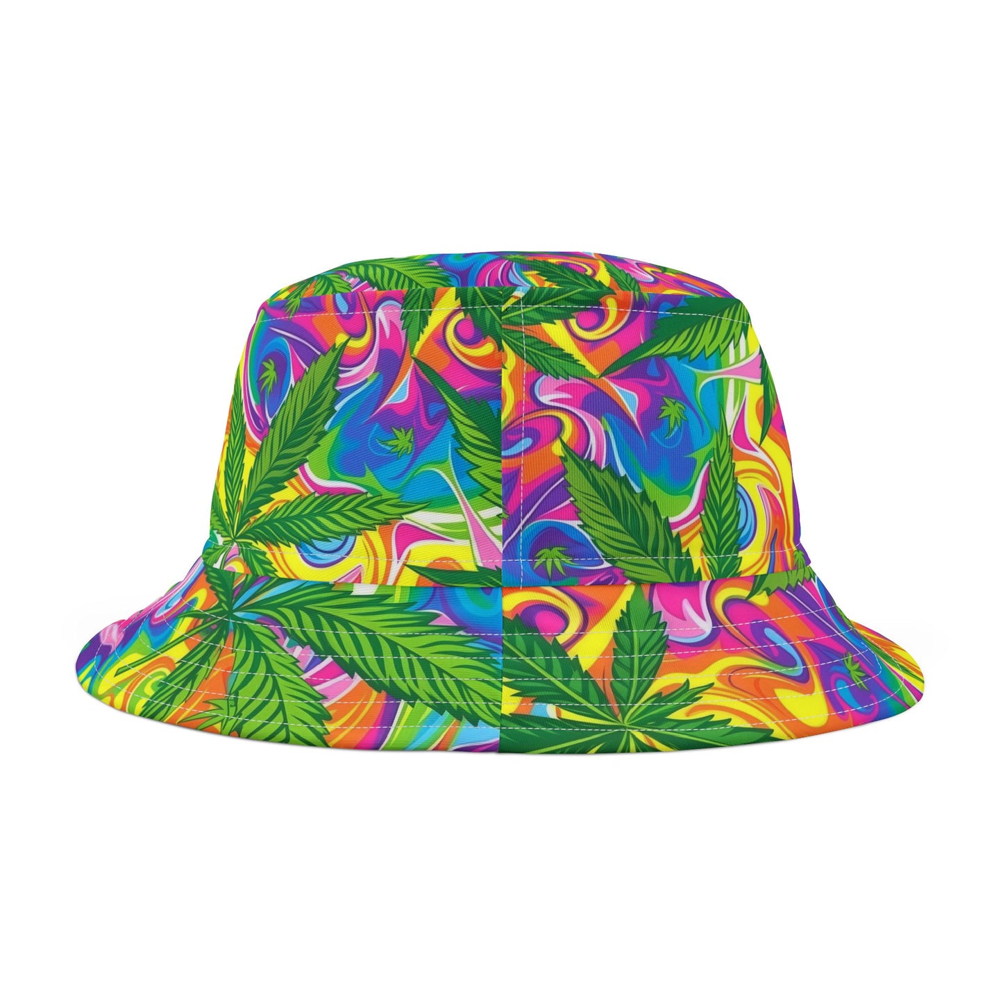 "HIGH ROLLER" Psychedelic Rainbow Swirl Bucket Hat