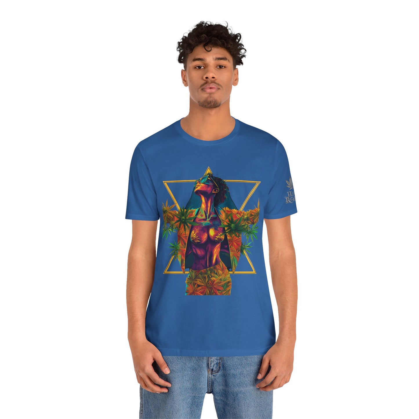 Sacred Geometry Cannabis Goddess Tee - Psychedelic Beauty Art Design | High Roller