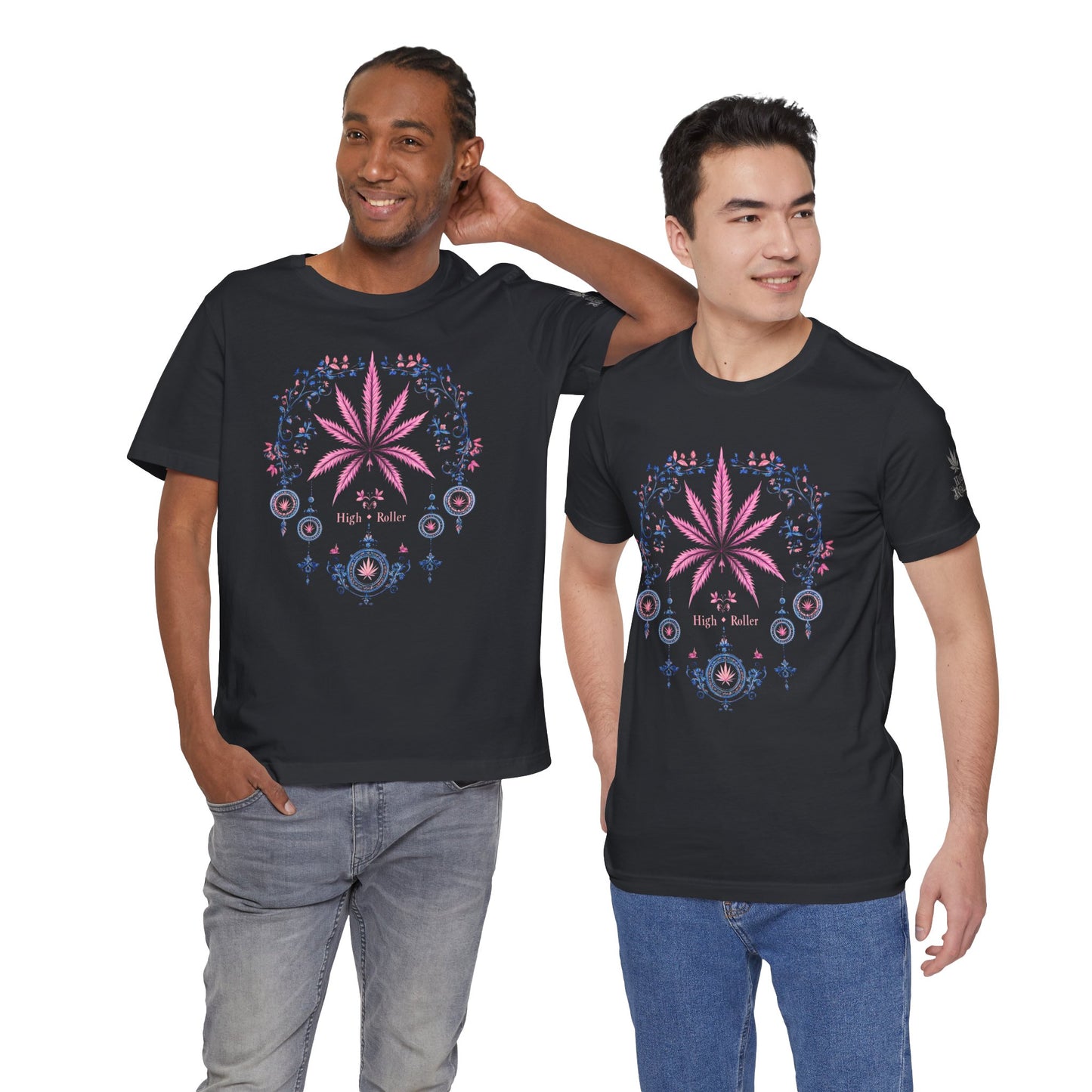 Bohemian Cannabis Mandala Tee - Floral Folk Art Design | High Roller