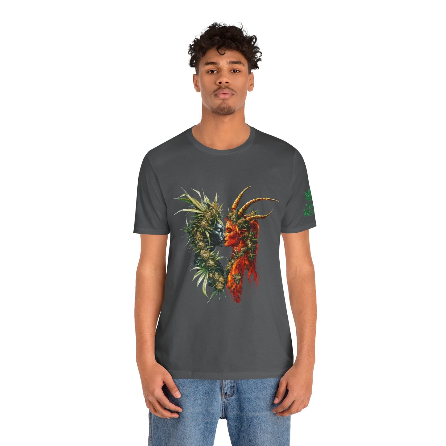 Cannabis Art Dual Face T-Shirt - Premium Unisex Cotton Tee