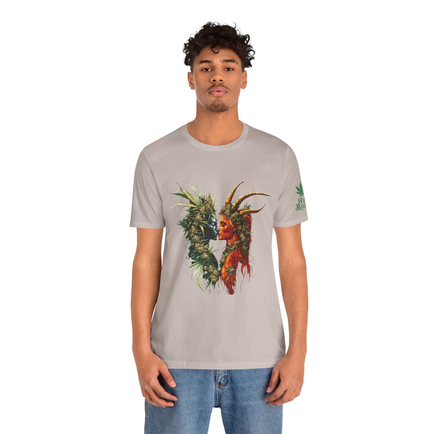 Cannabis Art Dual Face T-Shirt - Premium Unisex Cotton Tee