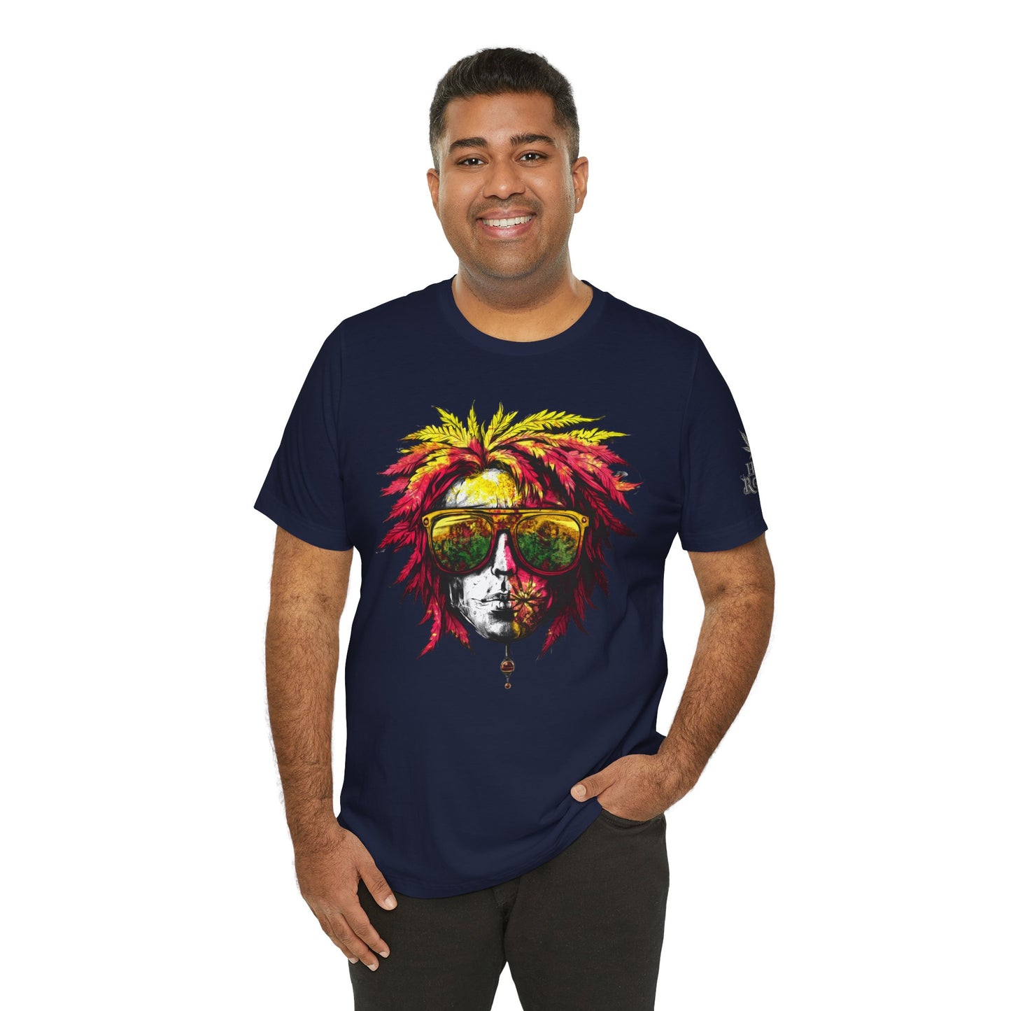 Rasta Cannabis Portrait Tee - Reggae Culture Art Design | High Roller