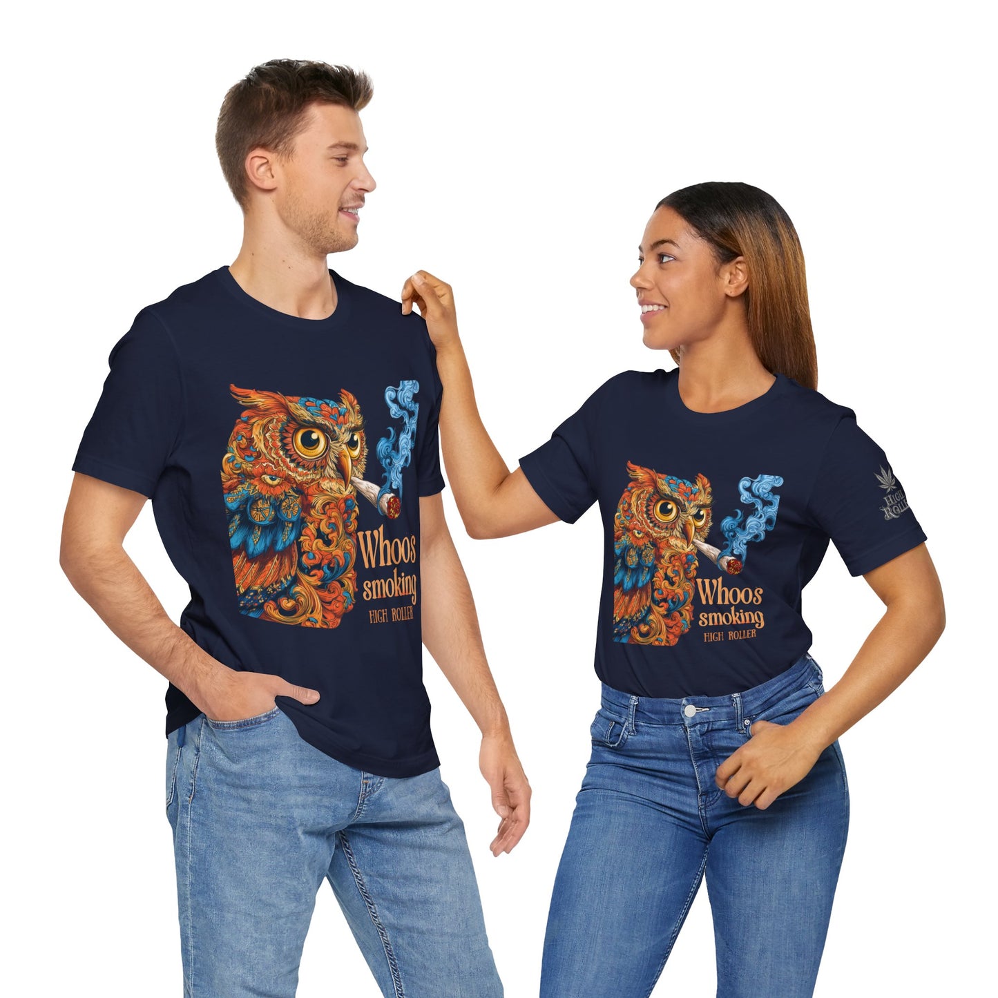 Whoos Smoking Owl Tee - Wise Cannabis Art Design | High Roller
