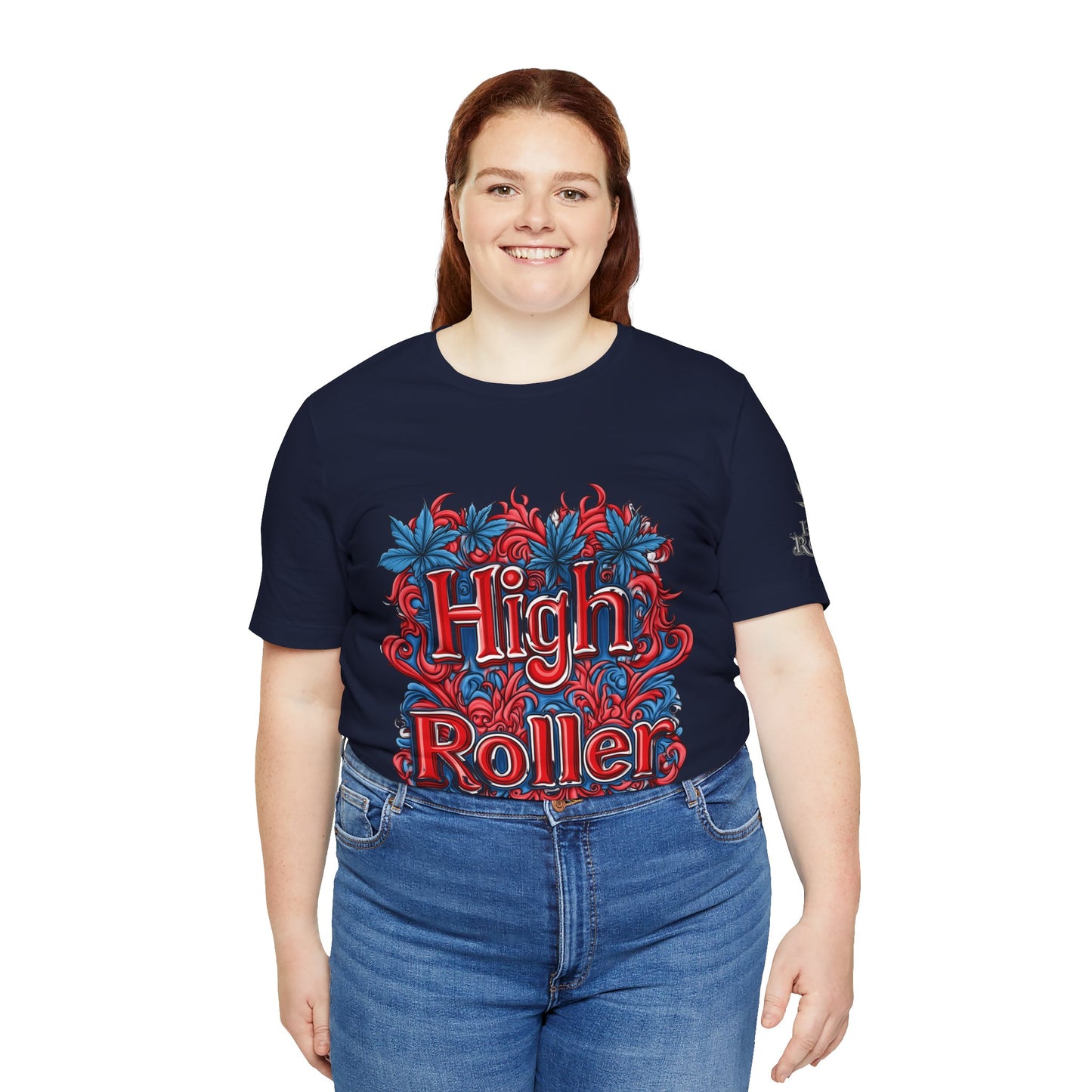 High Roller Ornate Logo Tee - Cannabis Typography Art Design | High Roller