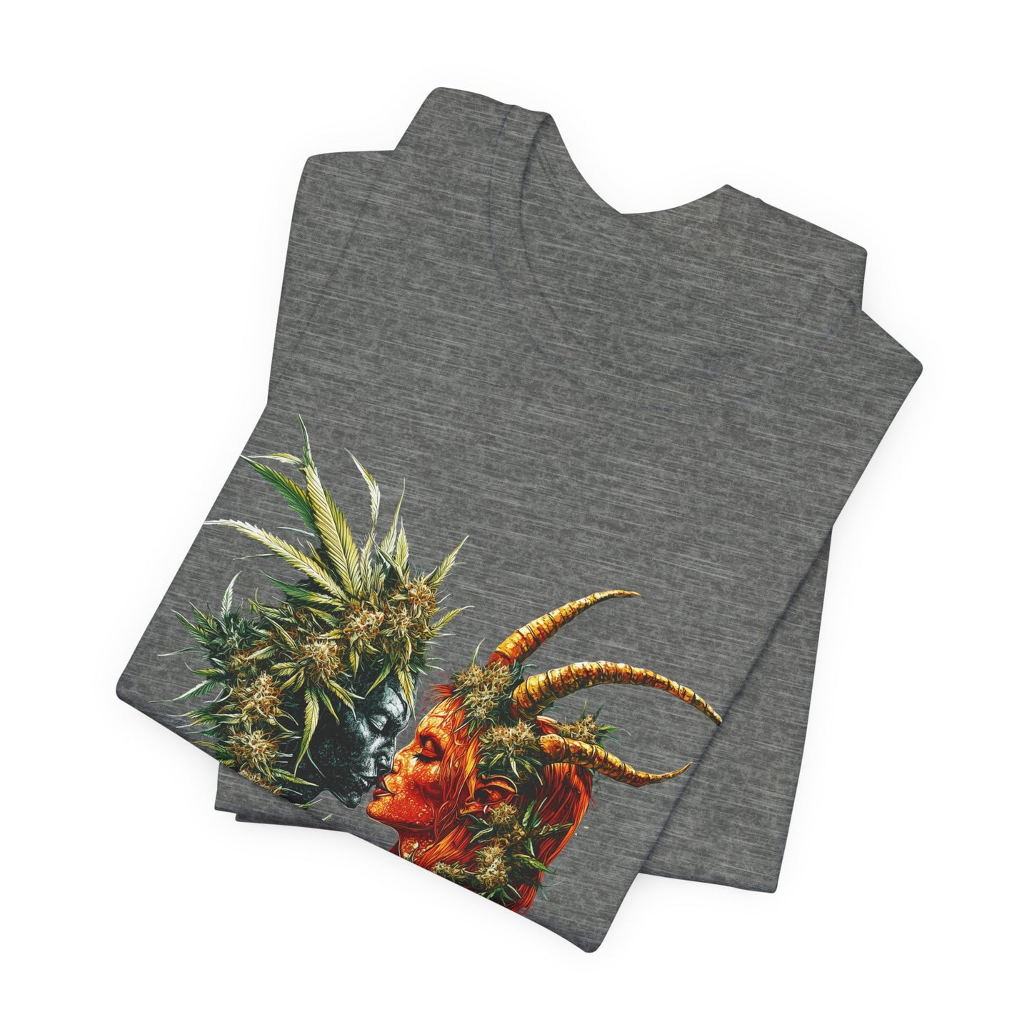Cannabis Art Dual Face T-Shirt - Premium Unisex Cotton Tee