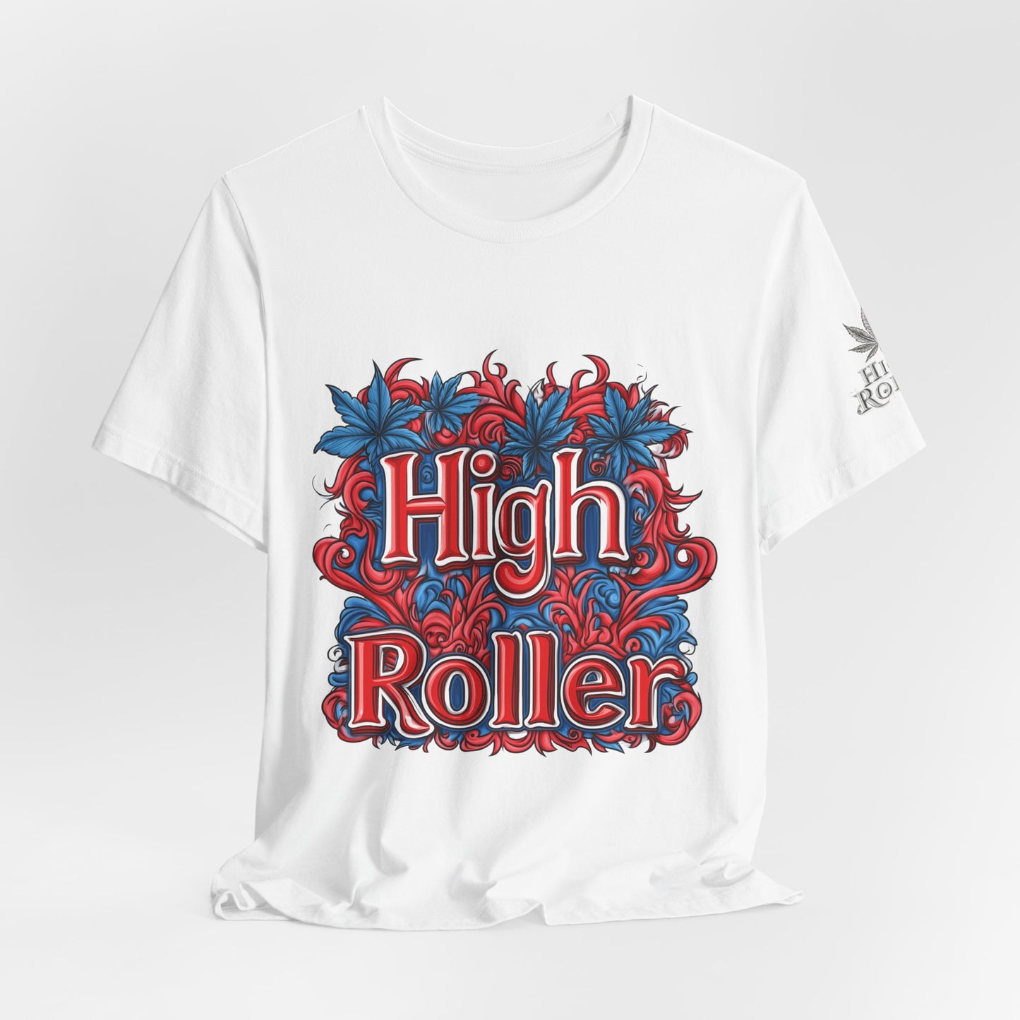 High Roller Ornate Logo Tee - Cannabis Typography Art Design | High Roller