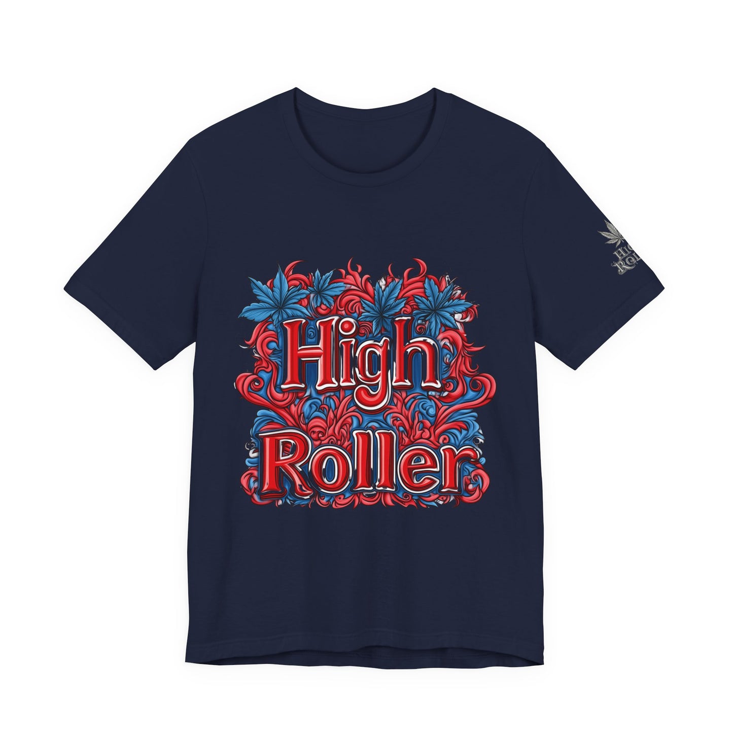 High Roller Ornate Logo Tee - Cannabis Typography Art Design | High Roller