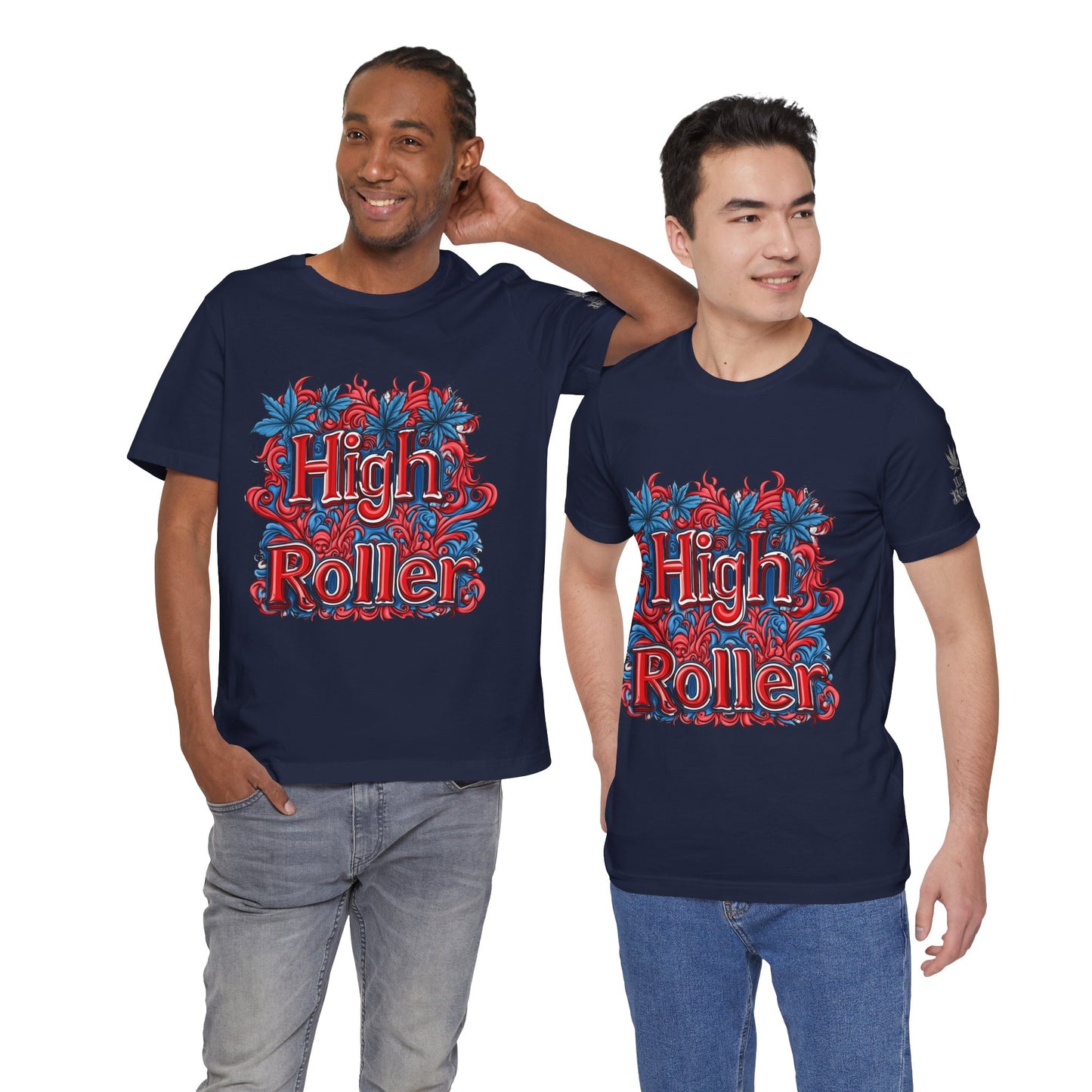 High Roller Ornate Logo Tee - Cannabis Typography Art Design | High Roller