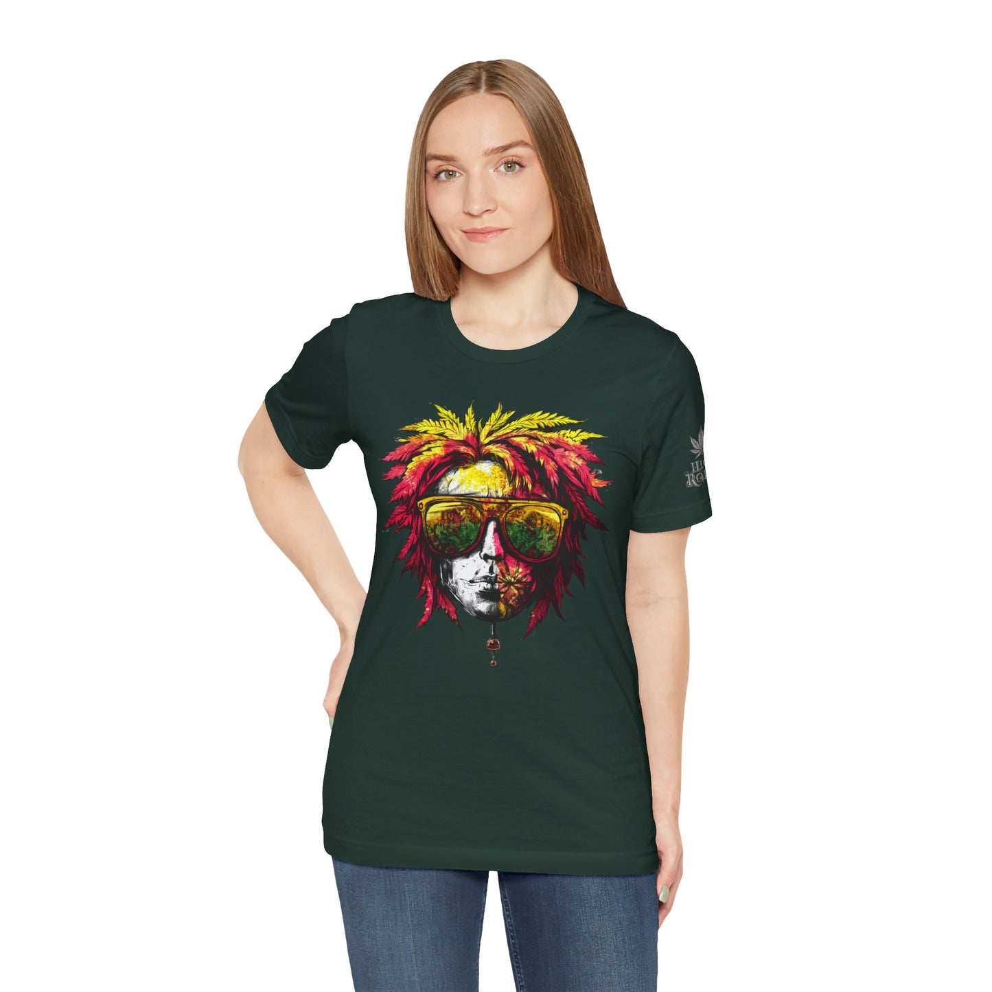Rasta Cannabis Portrait Tee - Reggae Culture Art Design | High Roller