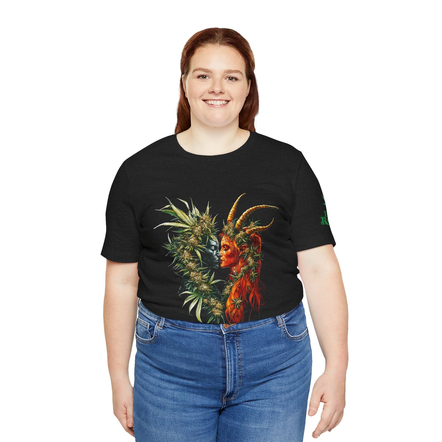 Cannabis Art Dual Face T-Shirt - Premium Unisex Cotton Tee