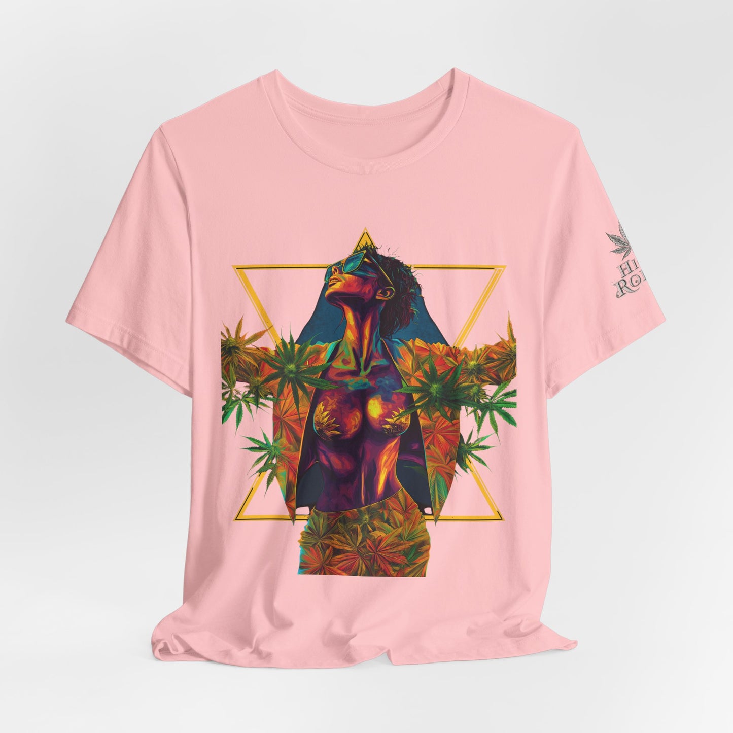 Sacred Geometry Cannabis Goddess Tee - Psychedelic Beauty Art Design | High Roller