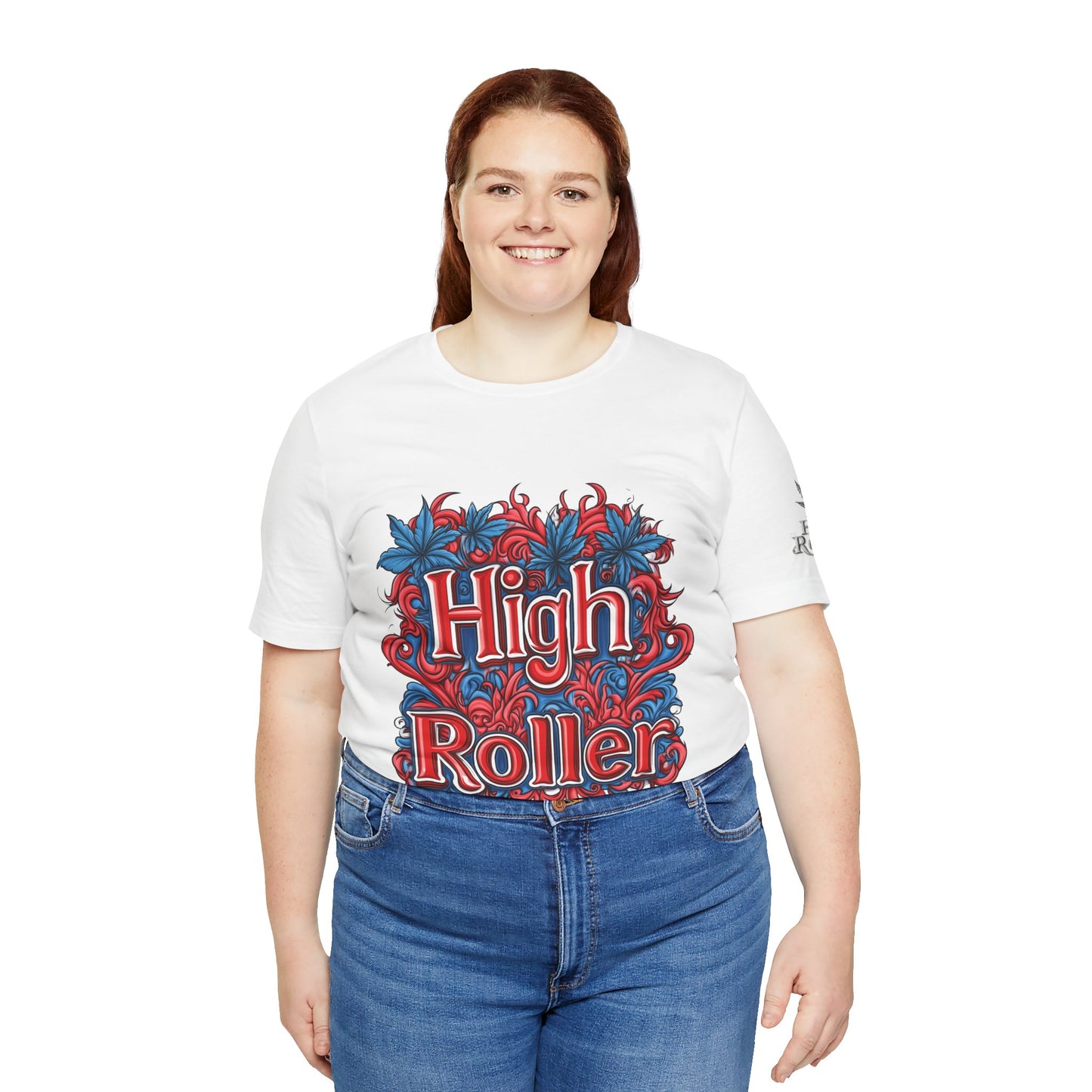 High Roller Ornate Logo Tee - Cannabis Typography Art Design | High Roller