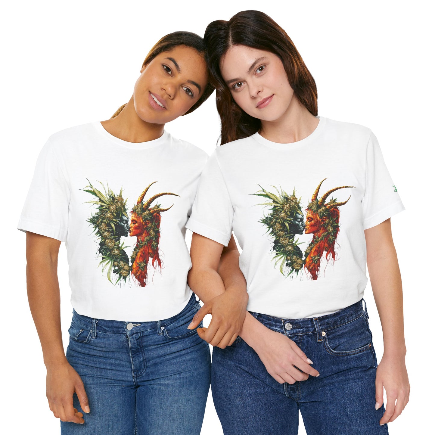 Cannabis Art Dual Face T-Shirt - Premium Unisex Cotton Tee