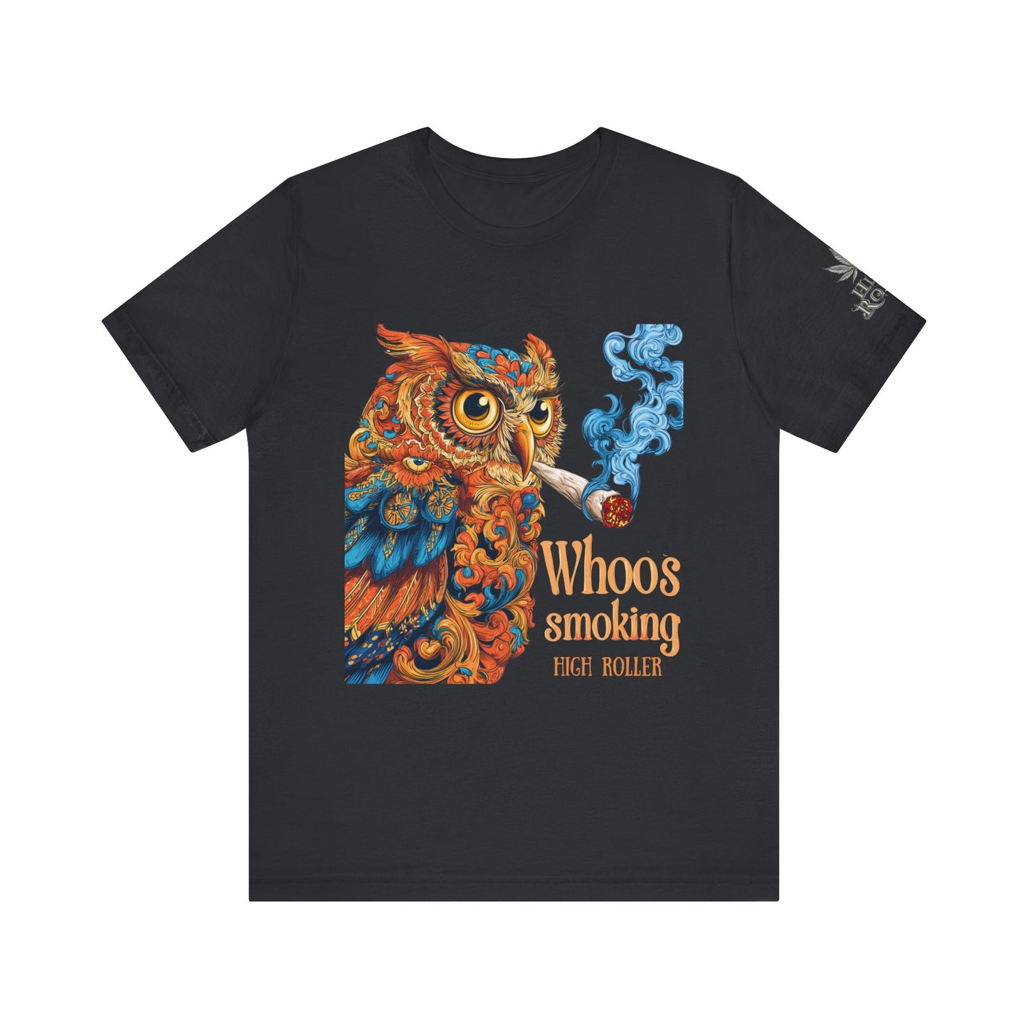 Whoos Smoking Owl Tee - Wise Cannabis Art Design | High Roller