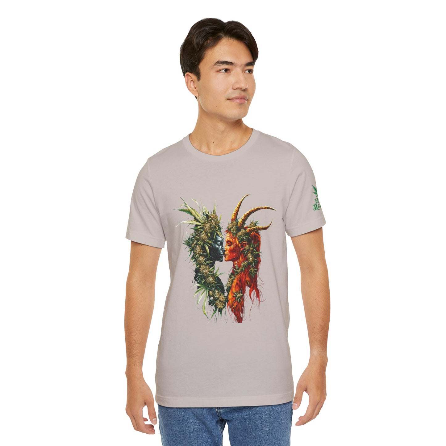 Cannabis Art Dual Face T-Shirt - Premium Unisex Cotton Tee