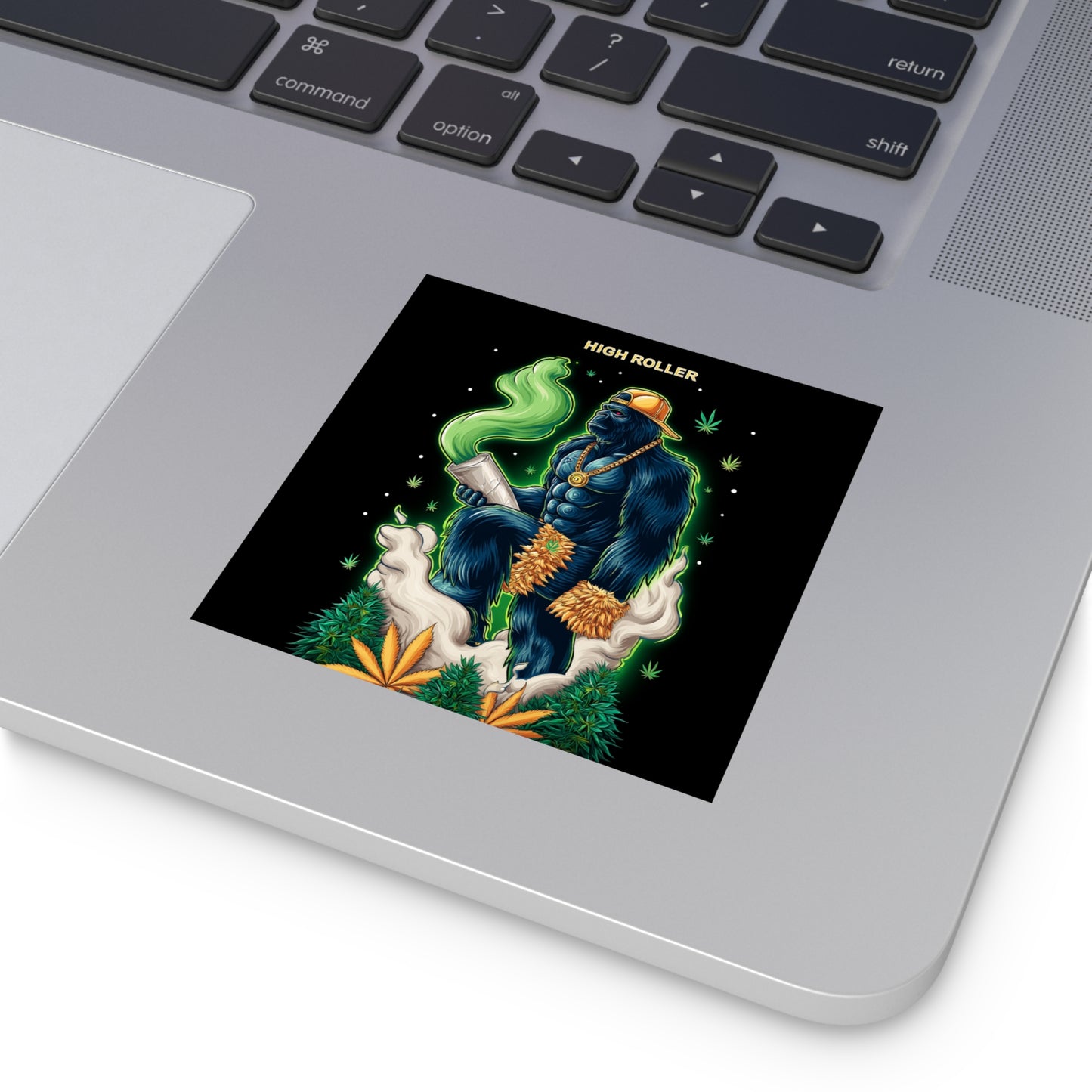 Blue Bigfoot Cannabis King Halloween Sticker - Premium Sasquatch HIGH ROLLER Cloud Boss 420 Vinyl Decal