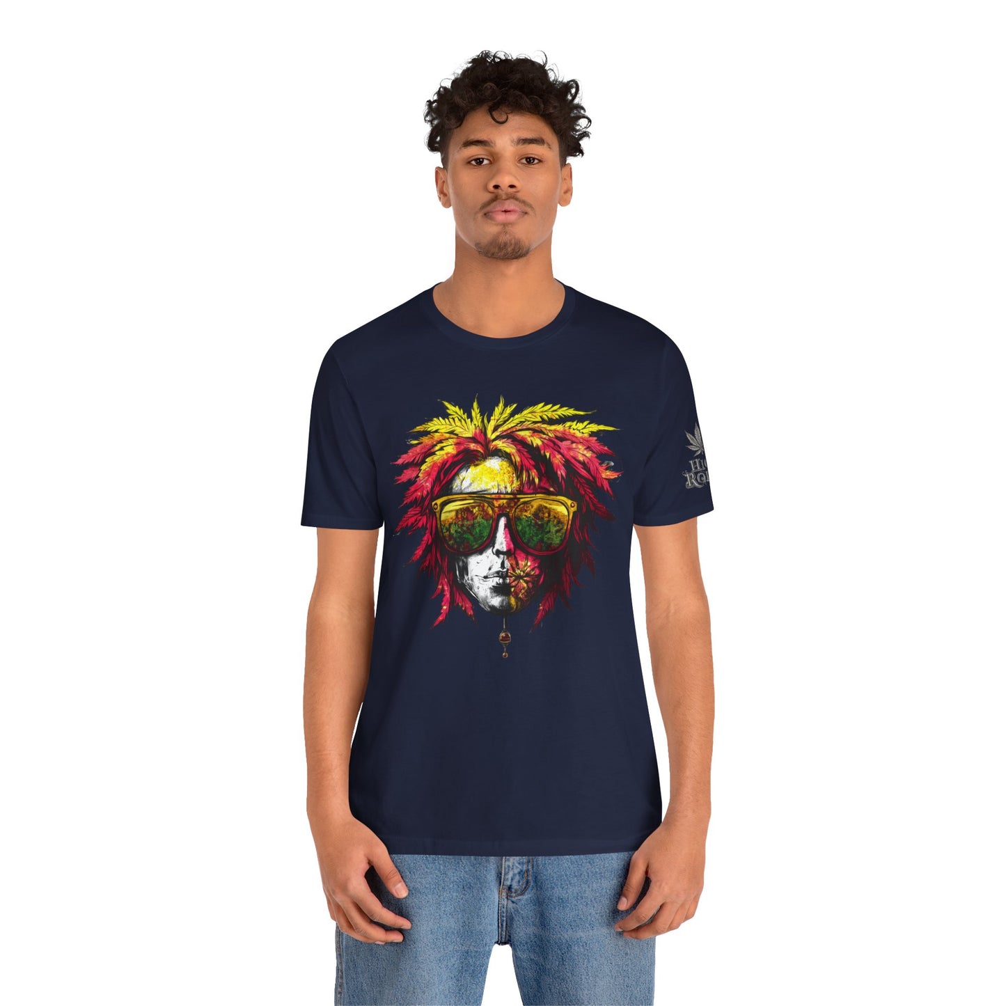 Rasta Cannabis Portrait Tee - Reggae Culture Art Design | High Roller