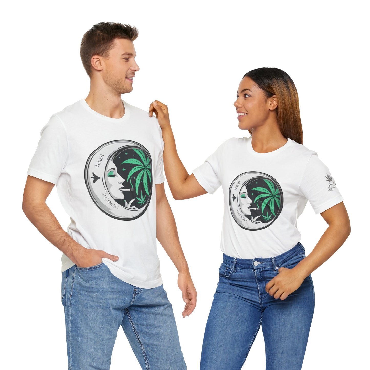 Toker Girl Coin Tee - Vintage Cannabis Portrait Art Design | High Roller