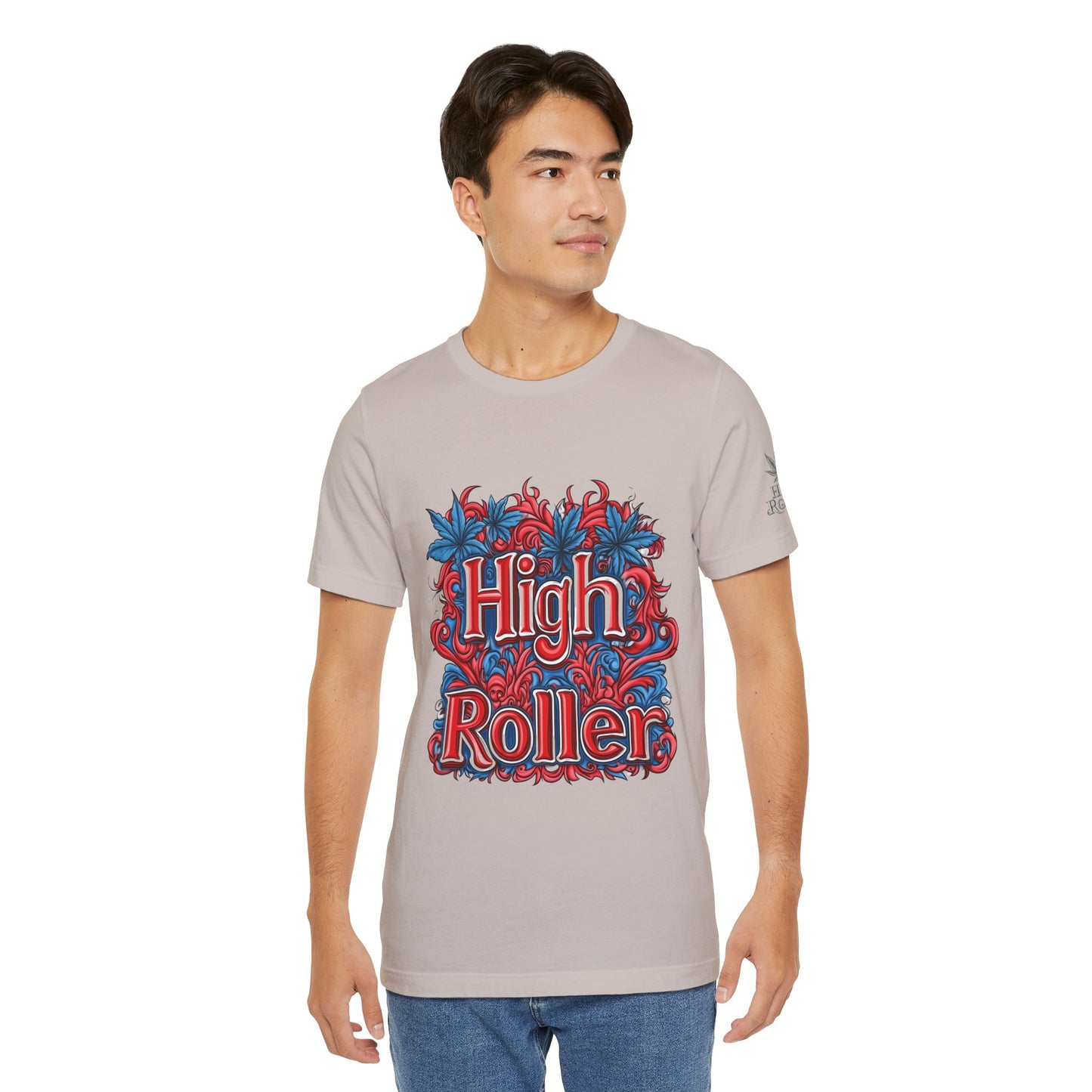 High Roller Ornate Logo Tee - Cannabis Typography Art Design | High Roller