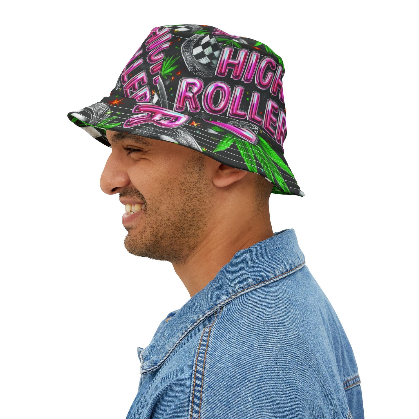 HIGH ROLLER Neon Party Bucket Hat
