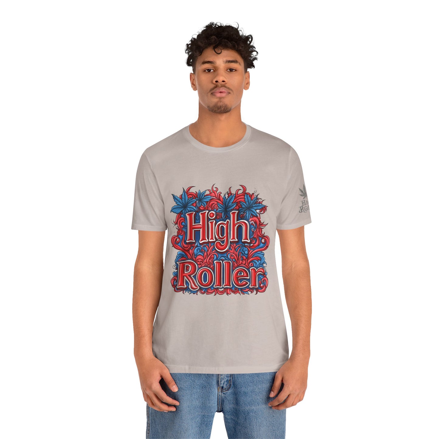 High Roller Ornate Logo Tee - Cannabis Typography Art Design | High Roller
