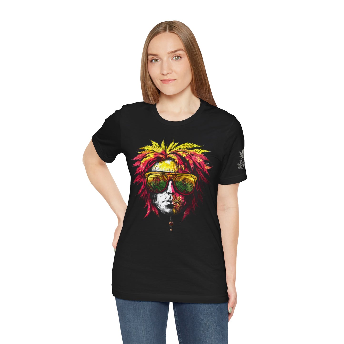 Rasta Cannabis Portrait Tee - Reggae Culture Art Design | High Roller