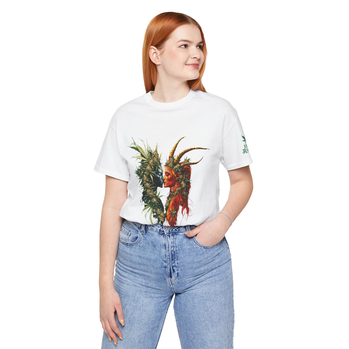 Cannabis Art Dual Face T-Shirt - Premium Unisex Cotton Tee