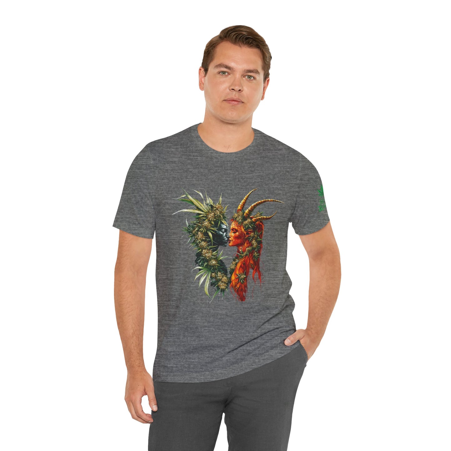 Cannabis Art Dual Face T-Shirt - Premium Unisex Cotton Tee