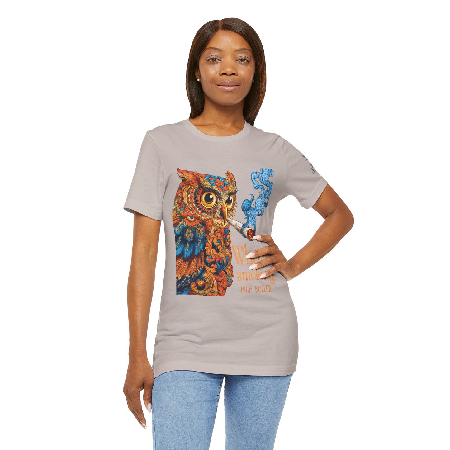 Whoos Smoking Owl Tee - Wise Cannabis Art Design | High Roller