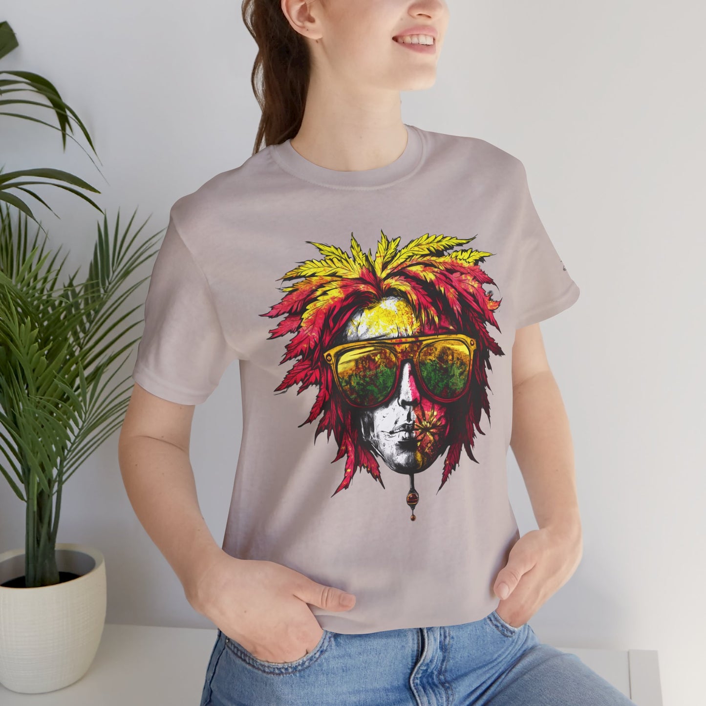 Rasta Cannabis Portrait Tee - Reggae Culture Art Design | High Roller