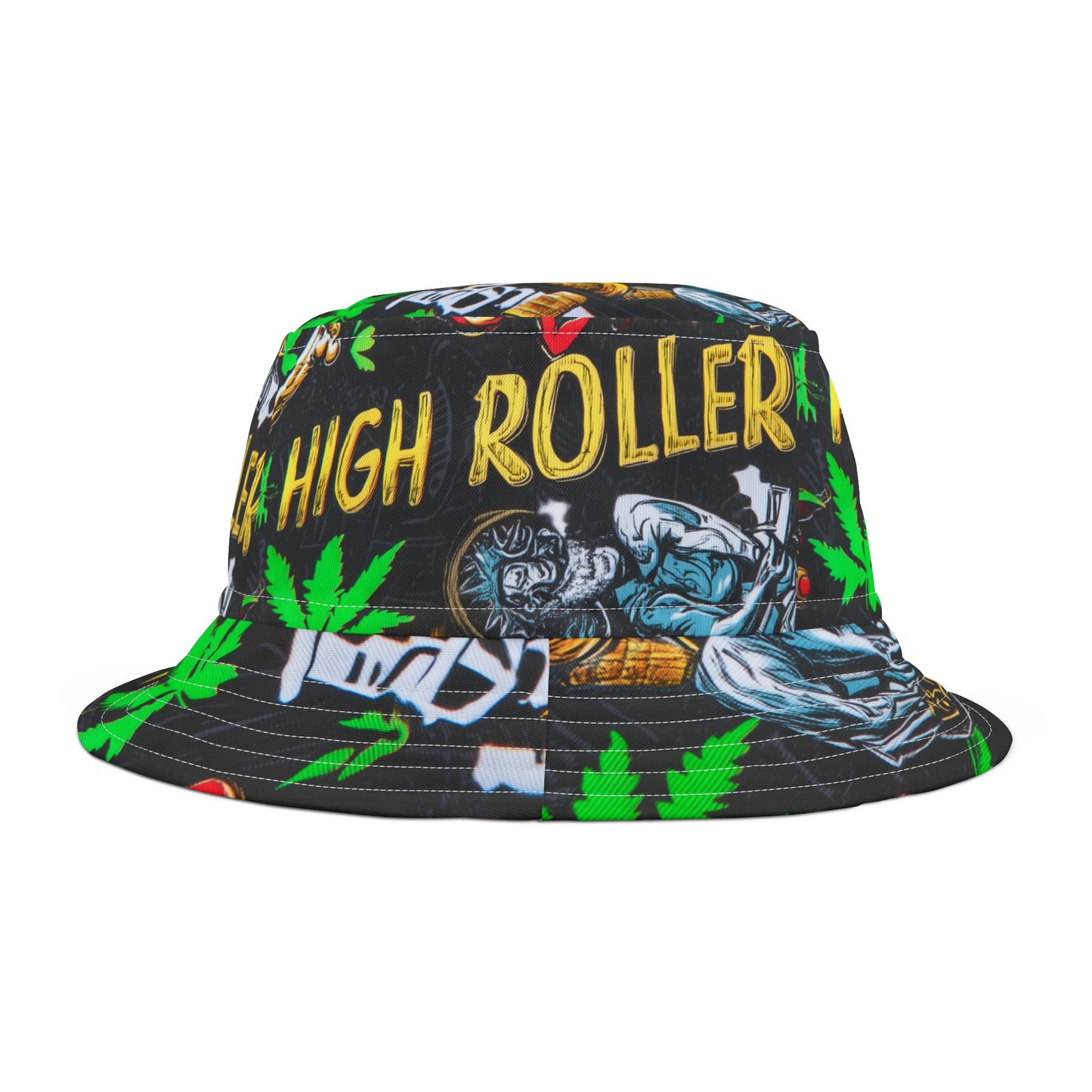 HIGH ROLLER Hip Hop Comic Bucket Hat
