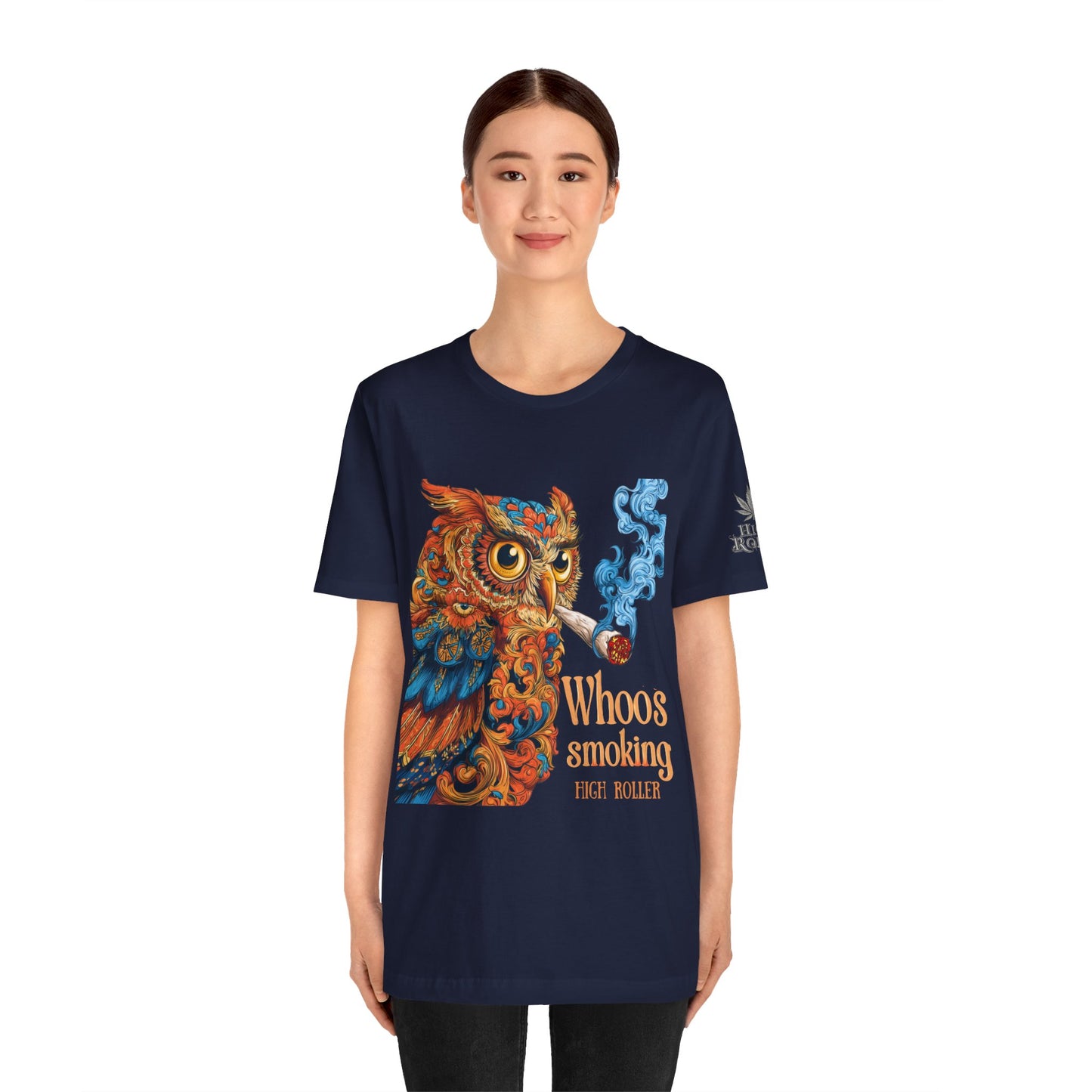 Whoos Smoking Owl Tee - Wise Cannabis Art Design | High Roller