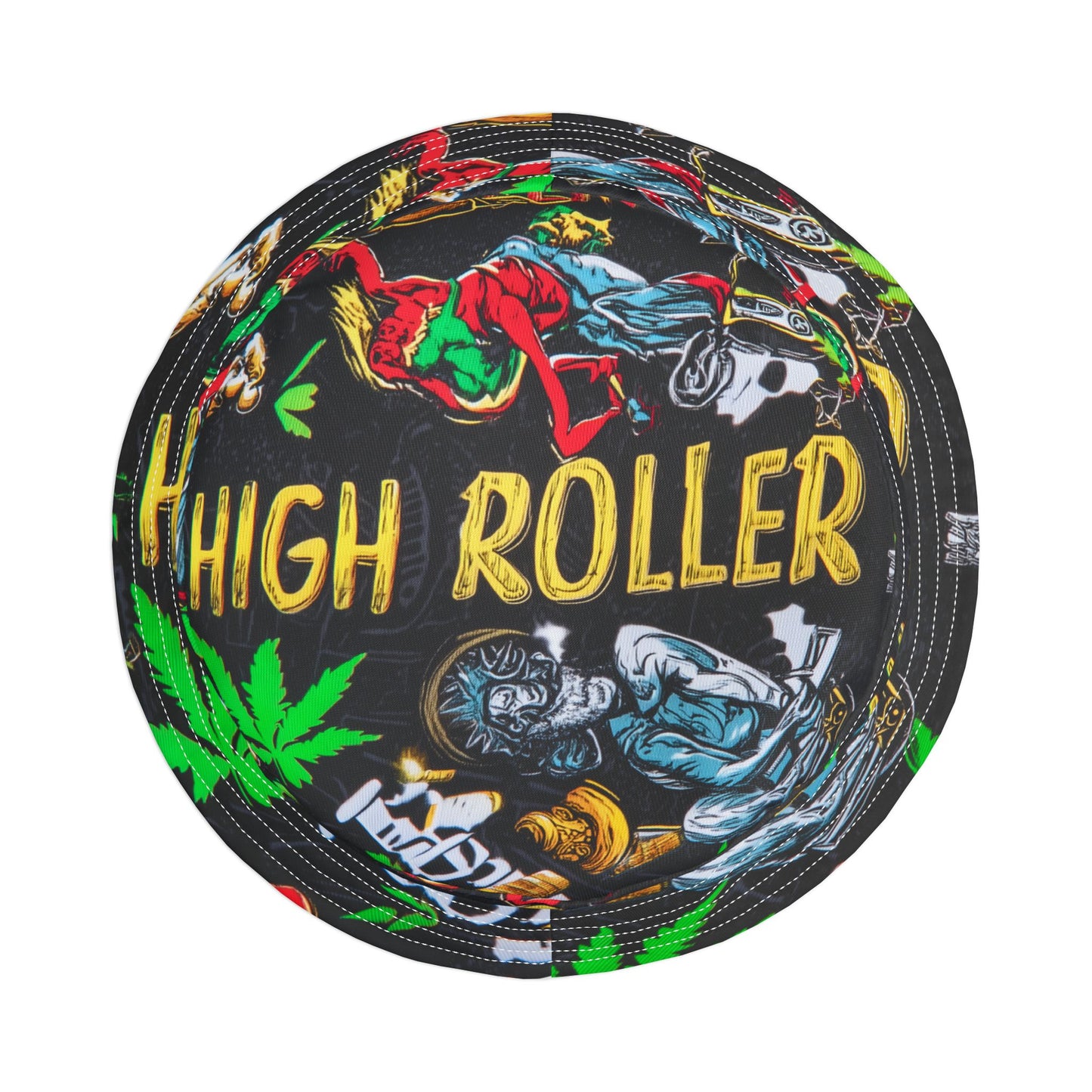 HIGH ROLLER Hip Hop Comic Bucket Hat