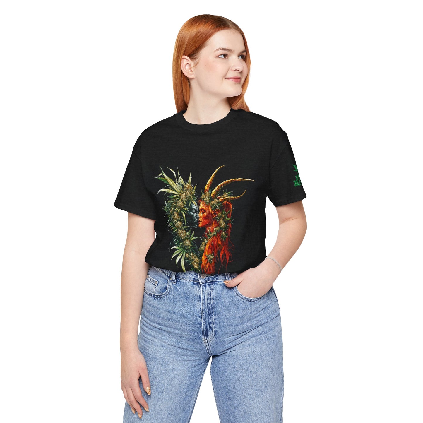 Cannabis Art Dual Face T-Shirt - Premium Unisex Cotton Tee