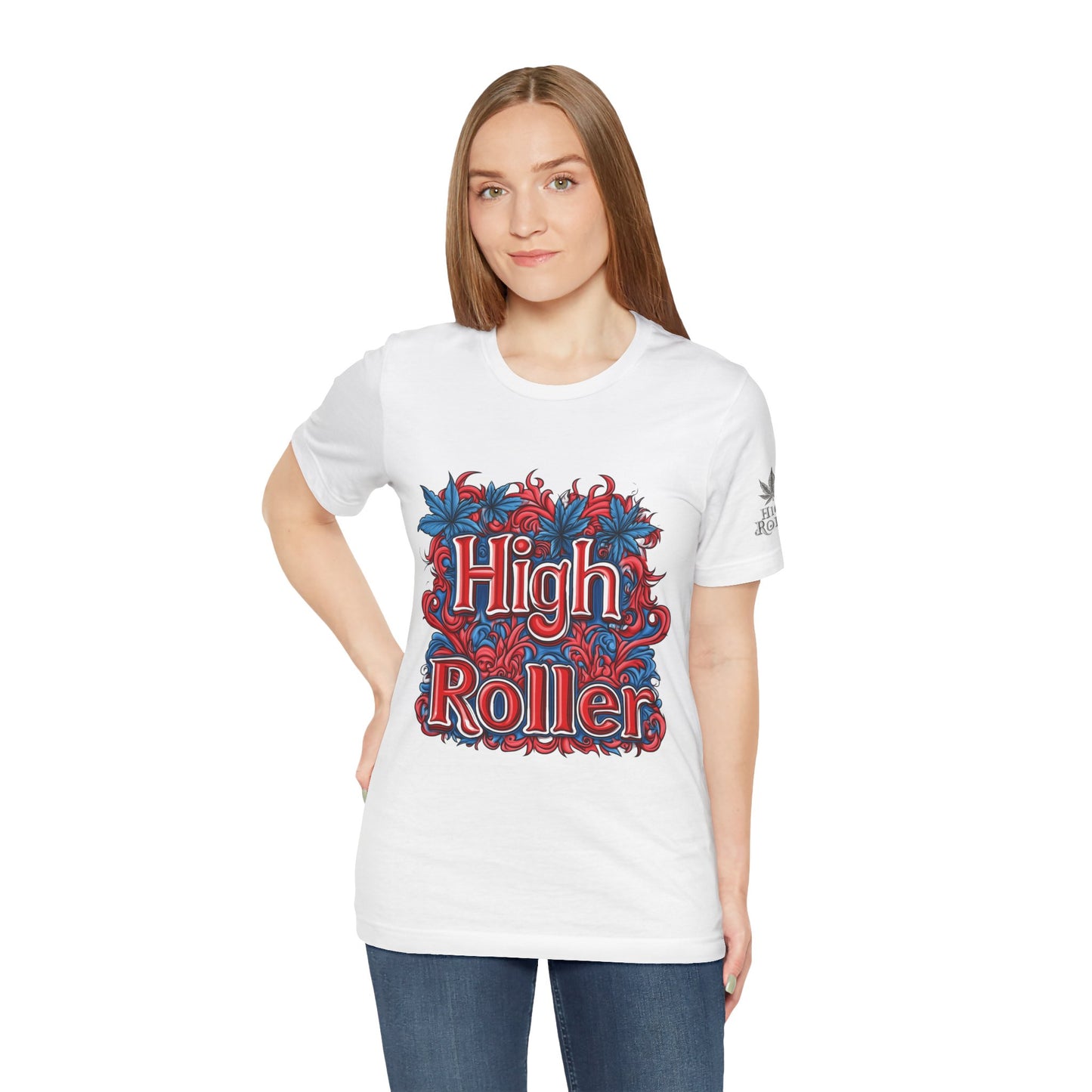 High Roller Ornate Logo Tee - Cannabis Typography Art Design | High Roller