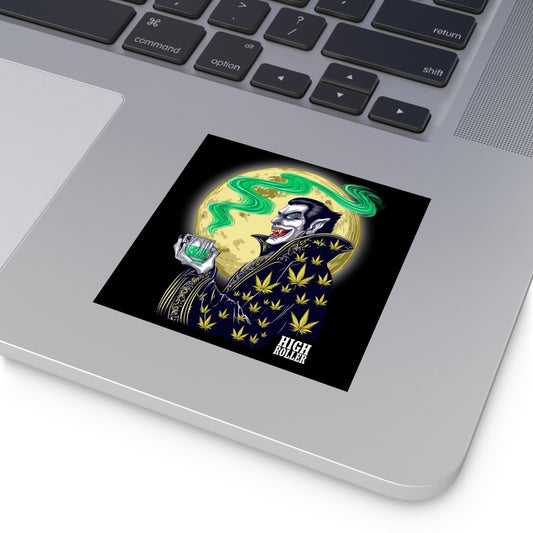 Vampire Count Cannabis Halloween Moon Sticker - Premium Dracula HIGH ROLLER Goblet 420 Vinyl Decal