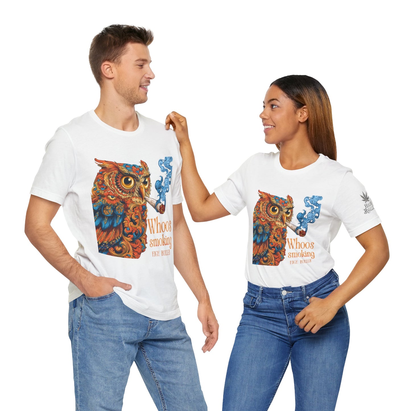 Whoos Smoking Owl Tee - Wise Cannabis Art Design | High Roller
